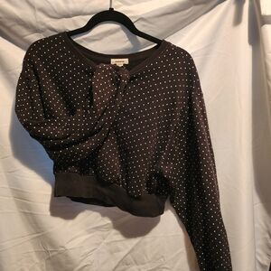 Black polkadot baggy crop sweater